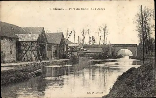 Ak Meaux Seine-et-Marne, Port du Canal de l'Ourcq