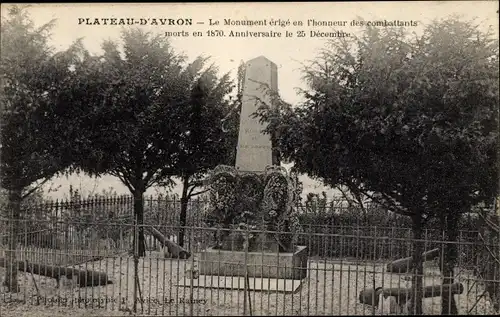 Ak Mont Avron Seine Saint Denis, Plateau d'Avron, Kriegerdenkmal, Le Monument