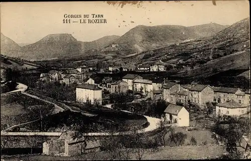 Ak Le Rozier Lozère, Gorges du Tarn, Vue générale