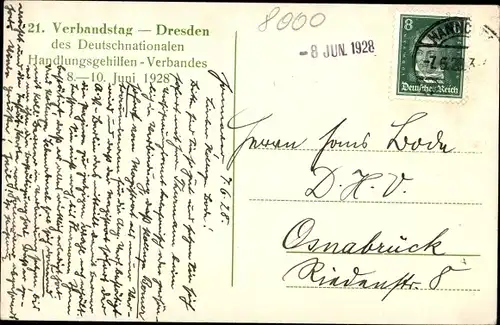 Ak Dresden Altstadt, Schloss, 21. Handlungsgehilfen Verbandstag 1928