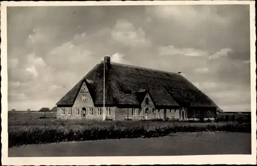 Ak Tümlauer Koog Nordfriesland, Wohnhaus, Reetdach