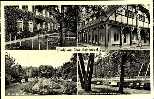 Ak Bad Sassendorf in Westfalen, Kurhaus, Gradierwerk, Kurpark, Brunnenhaus