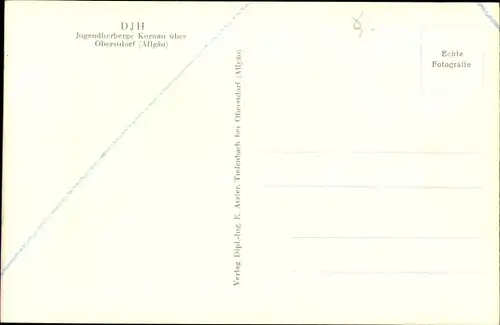 Ak Oberstdorf im Oberallgäu, Jugendherberge Kornau