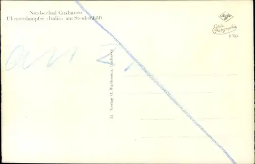 Ak Nordseebad Cuxhaven, MS Italia am Steubenhöft