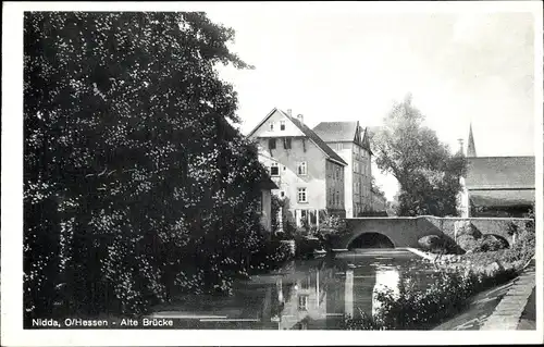 Ak Nidda in Hessen, Alte Brücke