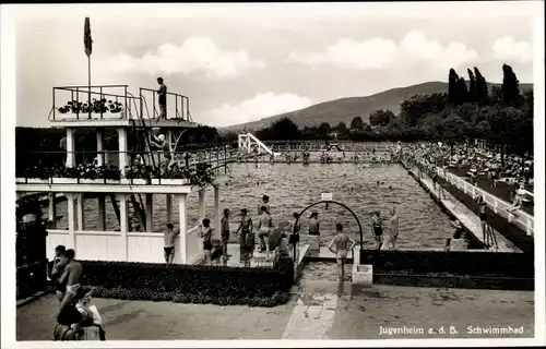 Ak Jugenheim an der Bergstrasse Hessen, Schwimmbad