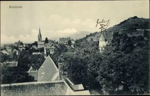 Ak Bensheim an der Bergstraße Hessen, Teilansicht, Vogelschau