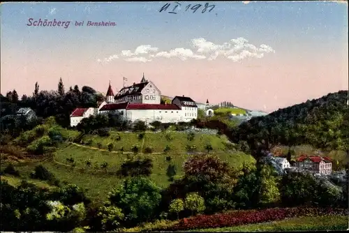 Ak Schönberg Bensheim an der Bergstraße, Panorama