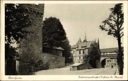 Ak Bensheim an der Bergstraße Hessen, Schönbergerstraße, Institut St. Mariä