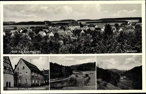 Ak Eismannsberg Altdorf bei Nürnberg in Mittelfranken, Totale, Gasthof Ulrich und Hans Hirschmann