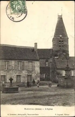 Ak Margival Aisne, L'Eglise