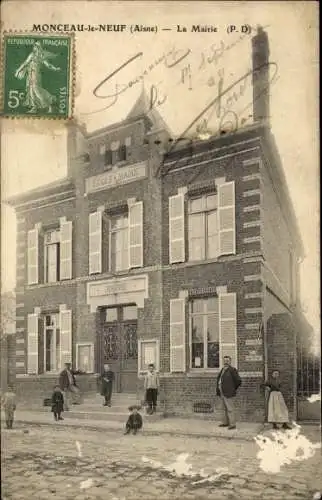 Ak Monceau le Neuf Aisne, La Mairie