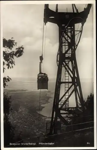 Ak Bregenz in Vorarlberg, Pfänderbahn, Seilbahn