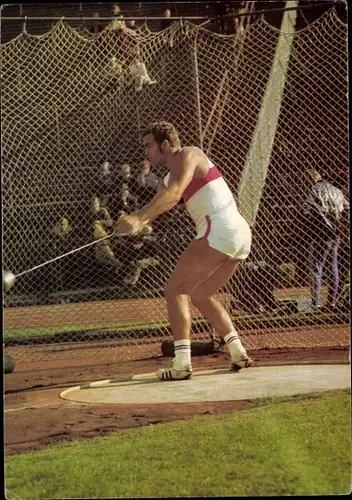 Ak Hammerwerfen, Leichtathlet Uwe Beyer, DJH Spendenkarte