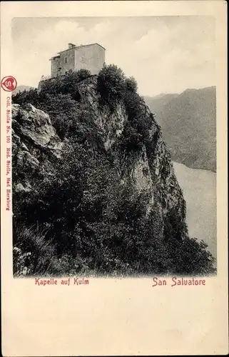 Ak Lugano Kanton Tessin, Monte San Salvatore, Kapelle auf Kulm