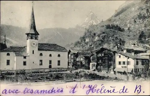 Ak Zermatt Kanton Wallis, L'Eglise, Matterhorn