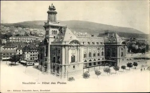 Ak Neuchâtel Kanton Neuenburg, Hotel des Postes