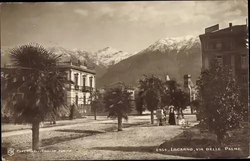 Ak Locarno Kanton Tessin Schweiz, Via delle Palme