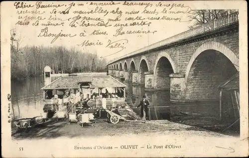 Ak Olivet Loiret, Le Pont d'Olivet