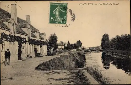 Ak Combleux Loiret, Les Bords du Canal
