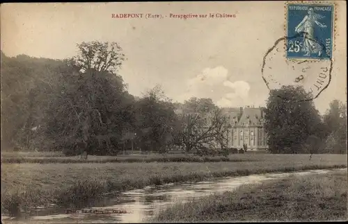 Ak Radepont Eure, Perspective sur le Chateau