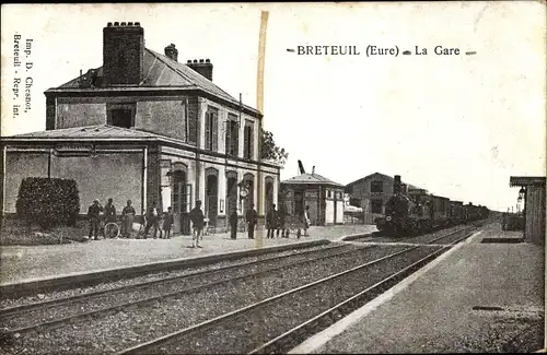 Ak Breteuil Eure, La Gare