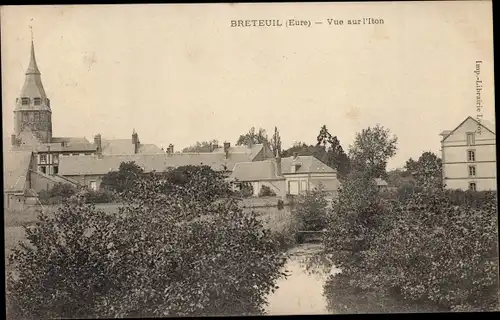 Ak Breteuil Eure, Vue sur l'Iton