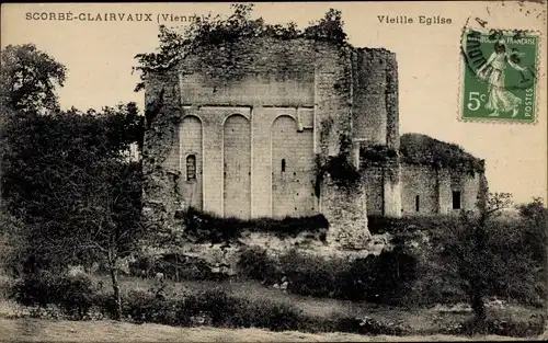 Ak Scorbé Clairvaux Vienne, Vieille Eglise