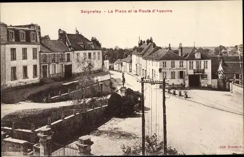 Ak Seignelay Yonne, La Place, La Route d'Auxerre
