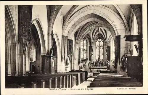 Ak Thury Yonne, Interieur de l'Eglise