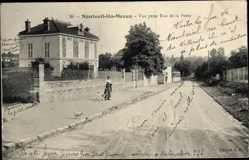 Ak Nanteuil lès Meaux Seine et Marne, Vue prise Rue de la Poste