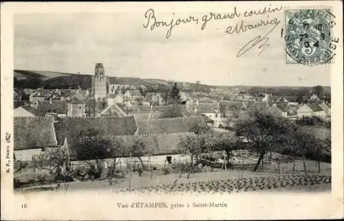 Ak Étampes Essonne, Vue prise a Saint Martin