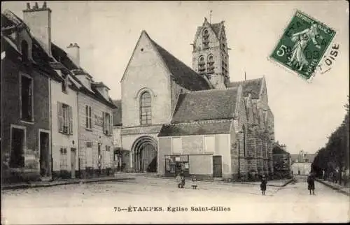 Ak Étampes Essonne, Eglise Saint Gilles