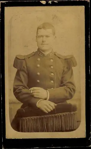 CdV Französischer Soldat, Dritte Republik, Uniform, Regt. Nr. 131, Epaulette