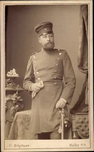 CdV Deutscher Soldat, Uniform, Standportrait, Degen