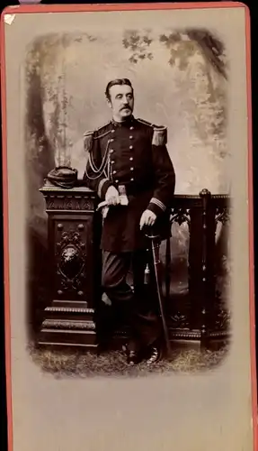 CdV Französischer Soldat, Dritte Republik, Uniform, Standportrait, Degen