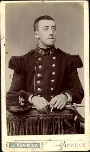 CdV Französischer Soldat, Dritte Republik, Uniform, Regt. Nr. 30, Zigarette, Epaulette