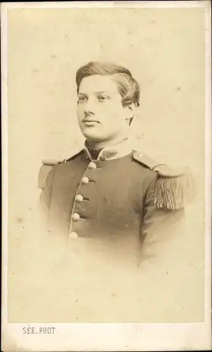 CdV Französischer Soldat, Dritte Republik, Uniform, Epaulette, Portrait