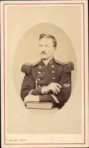 CdV Französischer Soldat, Dritte Republik, Uniform, Regt. Nr. 39, Epaulette, Portrait