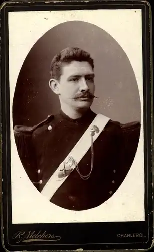 CdV Belgischer Soldat, Uniform, Epaulette, Portrait