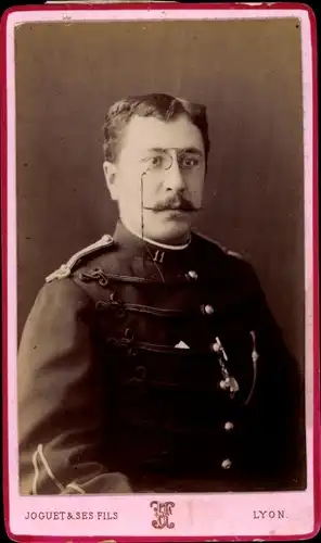 CdV Französischer Soldat, Dritte Republik, Husarenuniform, Regt. Nr. 11, Epaulette