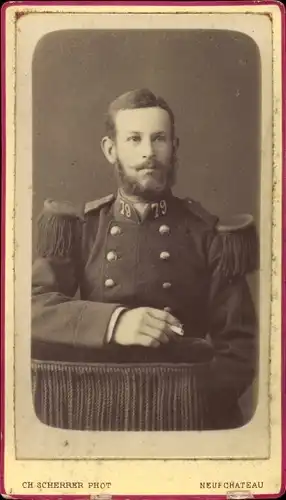 CdV Französischer Soldat, Dritte Republik, Uniform, Regt. Nr. 79, Epaulette, Portrait