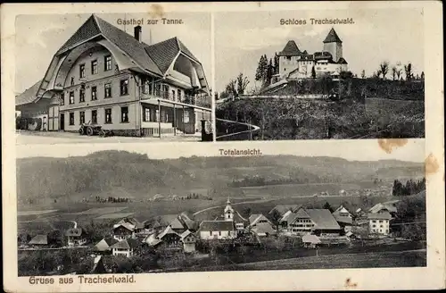 Ak Trachselwald Kanton Bern, Gasthof zur Tanne, Schloss, Gesamtansicht