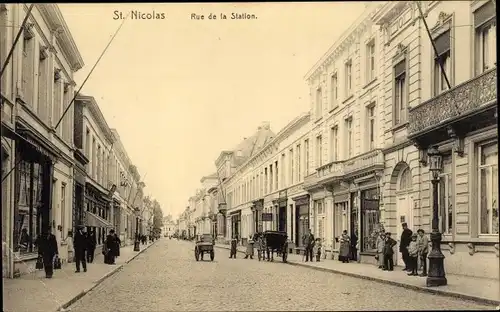 Ak Saint Nicolas Wallonien Lüttich, Rue de la Station
