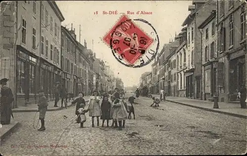 Ak Saint Dié des Vosges, Rue d'Alsace