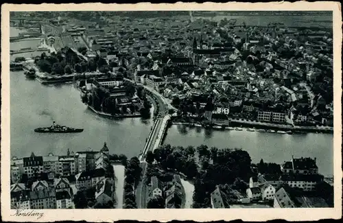 Ak Konstanz am Bodensee, Blick auf den Ort, Fliegeraufnahme