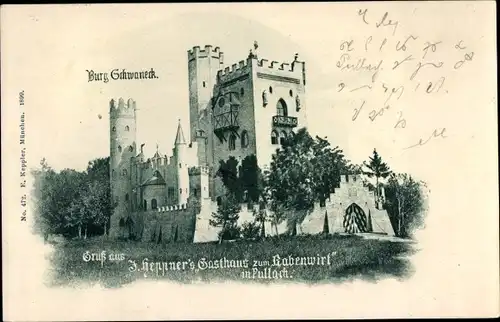 Ak Pullach im Isartal, Burg Schwaneck, Gasthaus zum Rabenwirt