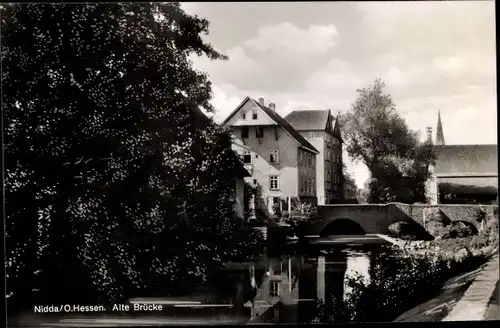 Ak Nidda, Alte Brücke, Fluss