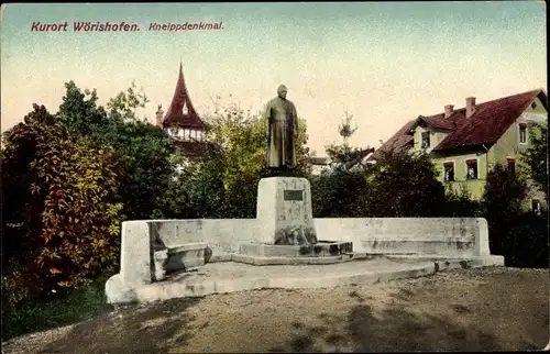 Ak Bad Wörishofen im Unterallgäu, Kneippdenkmal