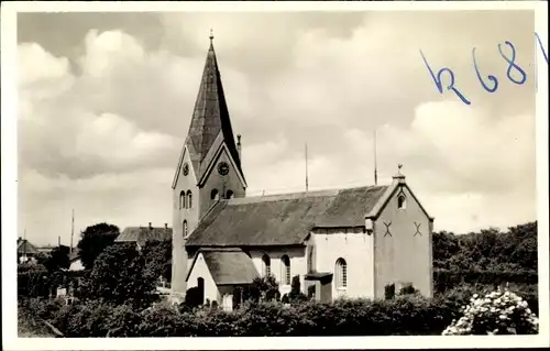 Ak Nebel auf Amrum, St. Clemenskirche, Kirchturm